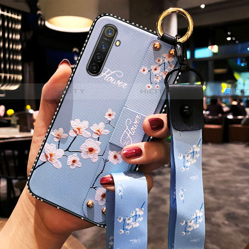 Coque Silicone Fleurs Souple Couleur Unie Etui Housse S02 pour Realme X2 Bleu Ciel Plus