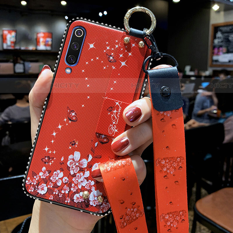 Coque Silicone Fleurs Souple Couleur Unie Etui Housse S02 pour Samsung Galaxy A70 Rouge Plus