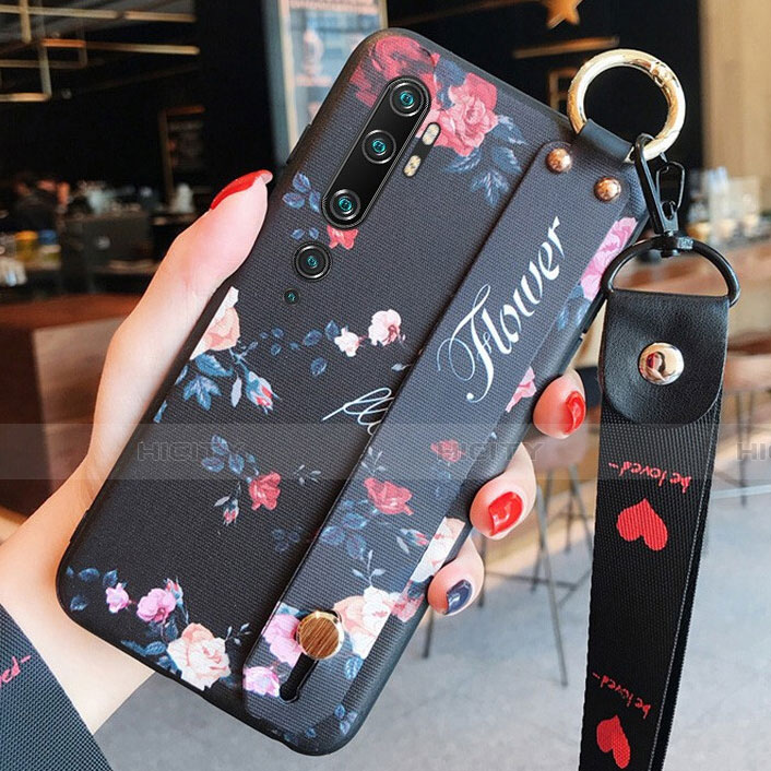 Coque Silicone Fleurs Souple Couleur Unie Etui Housse S02 pour Xiaomi Mi Note 10 Plus