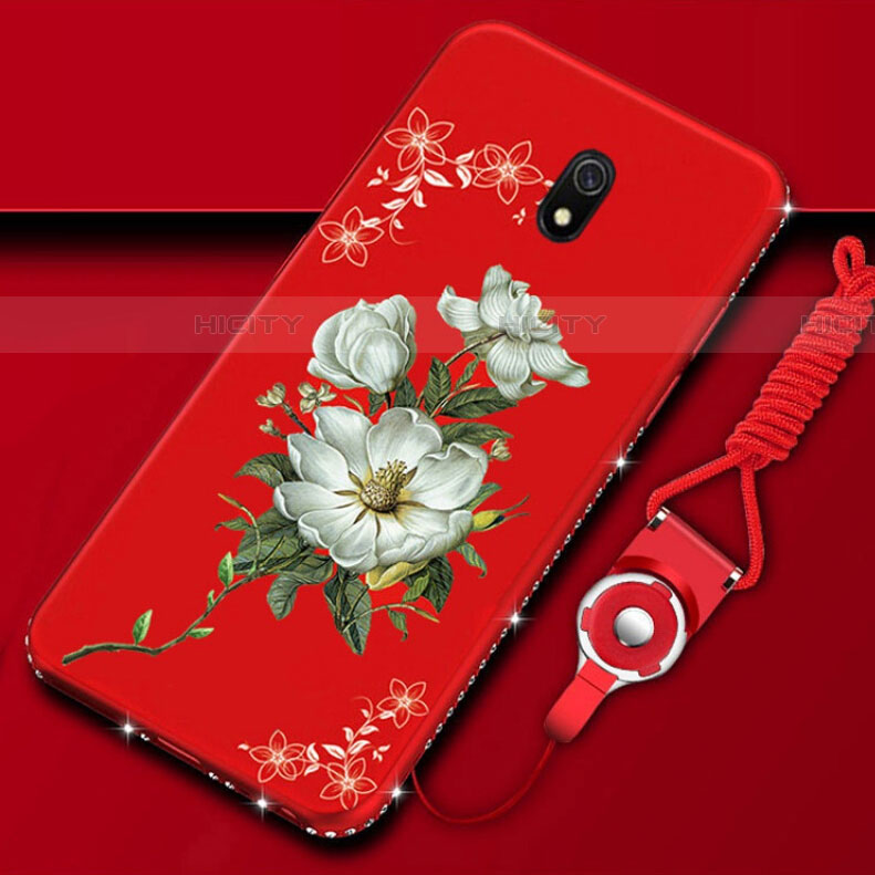 Coque Silicone Fleurs Souple Couleur Unie Etui Housse S02 pour Xiaomi Redmi 8A Plus