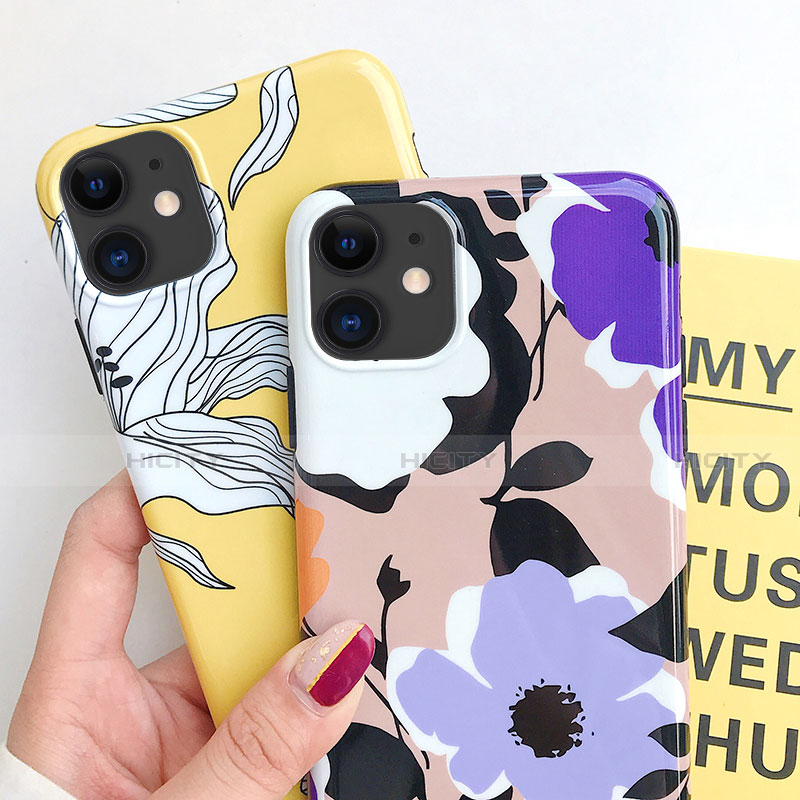 Coque Silicone Fleurs Souple Couleur Unie Etui Housse S03 pour Apple iPhone 11 Plus