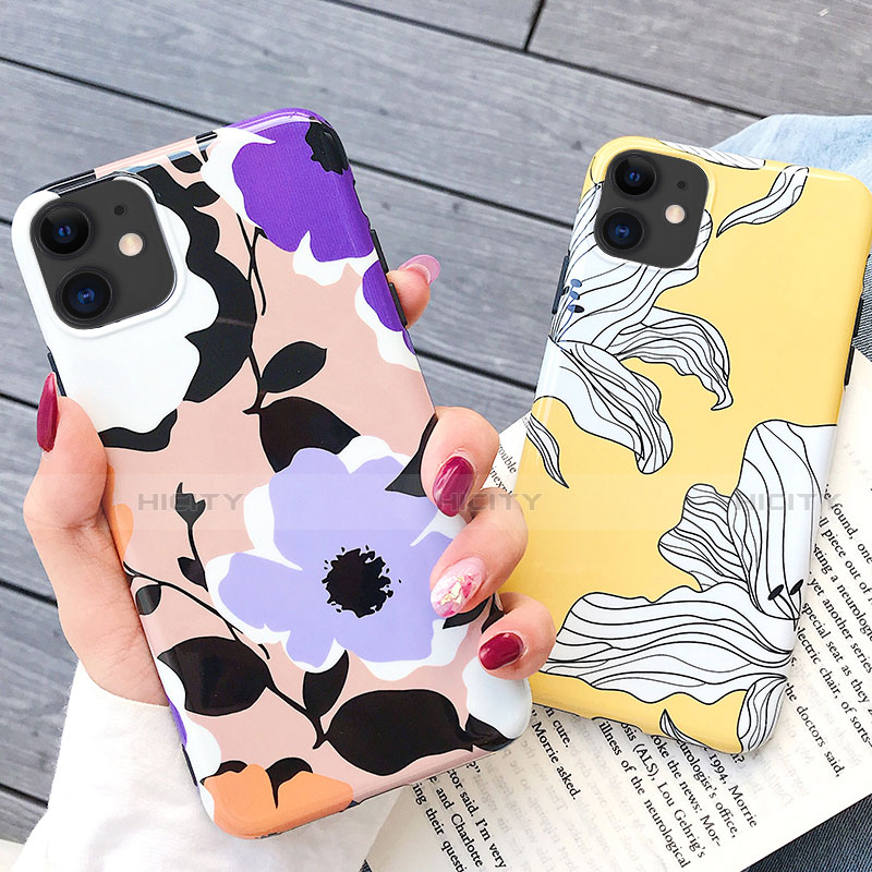 Coque Silicone Fleurs Souple Couleur Unie Etui Housse S03 pour Apple iPhone 11 Plus