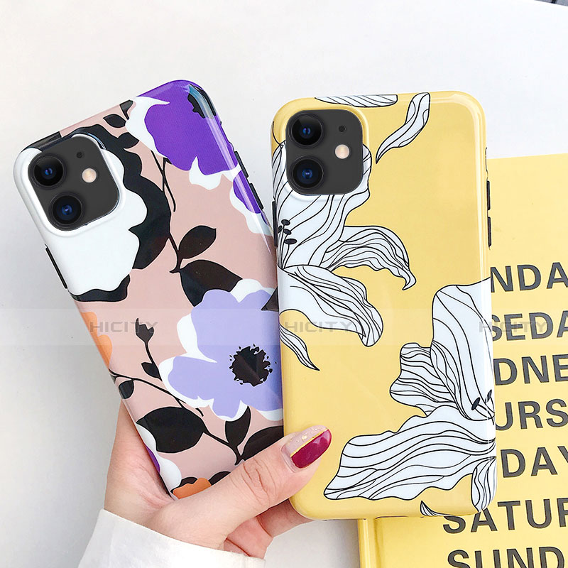 Coque Silicone Fleurs Souple Couleur Unie Etui Housse S03 pour Apple iPhone 11 Plus