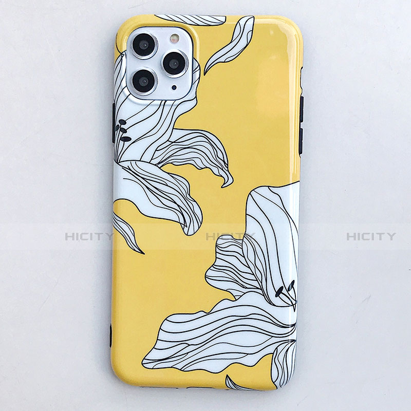 Coque Silicone Fleurs Souple Couleur Unie Etui Housse S03 pour Apple iPhone 11 Pro Plus