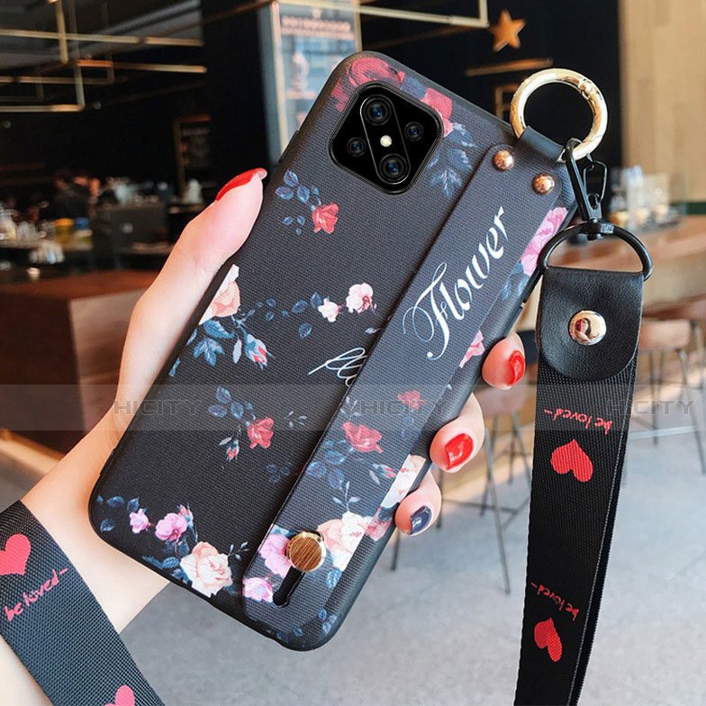 Coque Silicone Fleurs Souple Couleur Unie Etui Housse S03 pour Oppo A92s 5G Plus