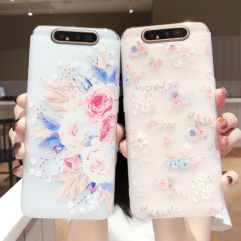 Coque Silicone Fleurs Souple Couleur Unie Etui Housse S03 pour Samsung Galaxy A90 4G Plus