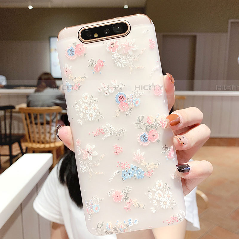 Coque Silicone Fleurs Souple Couleur Unie Etui Housse S03 pour Samsung Galaxy A90 4G Plus