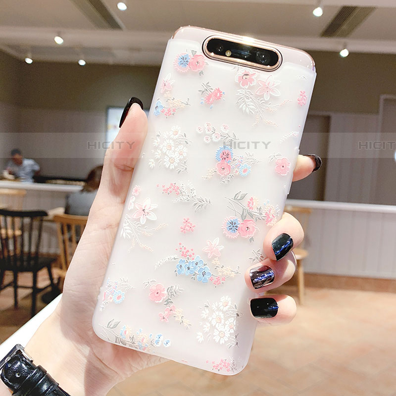 Coque Silicone Fleurs Souple Couleur Unie Etui Housse S03 pour Samsung Galaxy A90 4G Plus