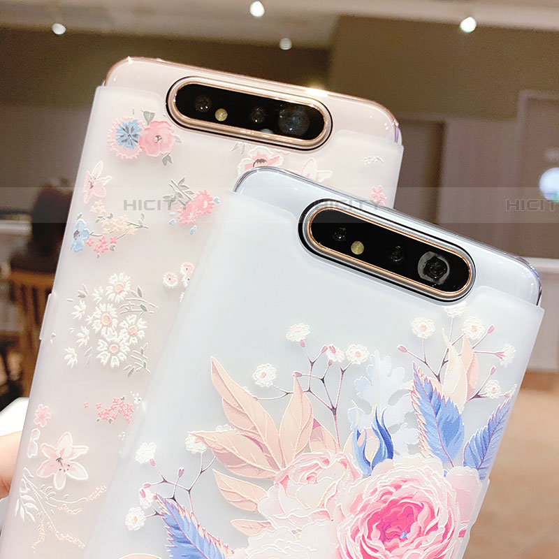 Coque Silicone Fleurs Souple Couleur Unie Etui Housse S03 pour Samsung Galaxy A90 4G Plus