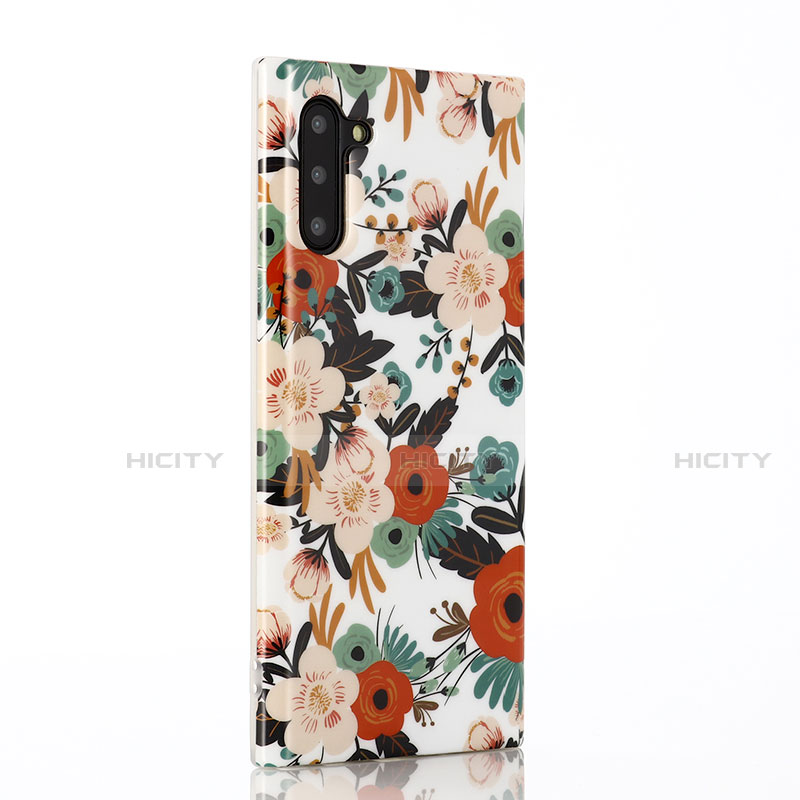 Coque Silicone Fleurs Souple Couleur Unie Etui Housse S03 pour Samsung Galaxy Note 10 Plus