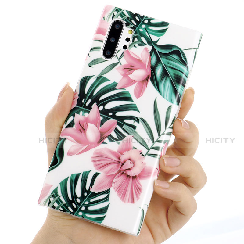 Coque Silicone Fleurs Souple Couleur Unie Etui Housse S03 pour Samsung Galaxy Note 10 Plus 5G Plus