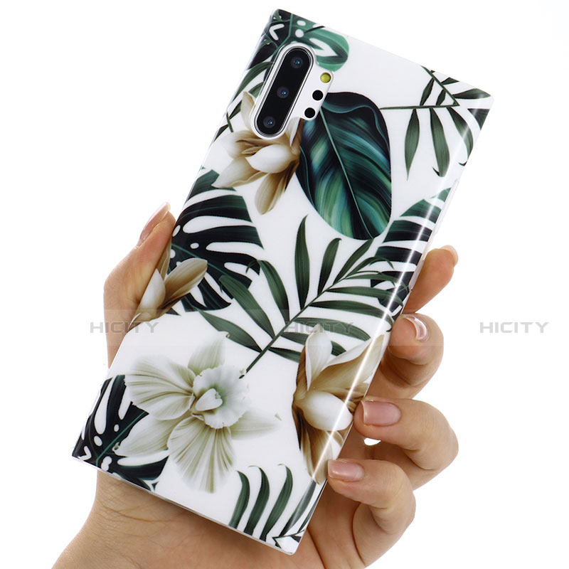 Coque Silicone Fleurs Souple Couleur Unie Etui Housse S03 pour Samsung Galaxy Note 10 Plus Plus