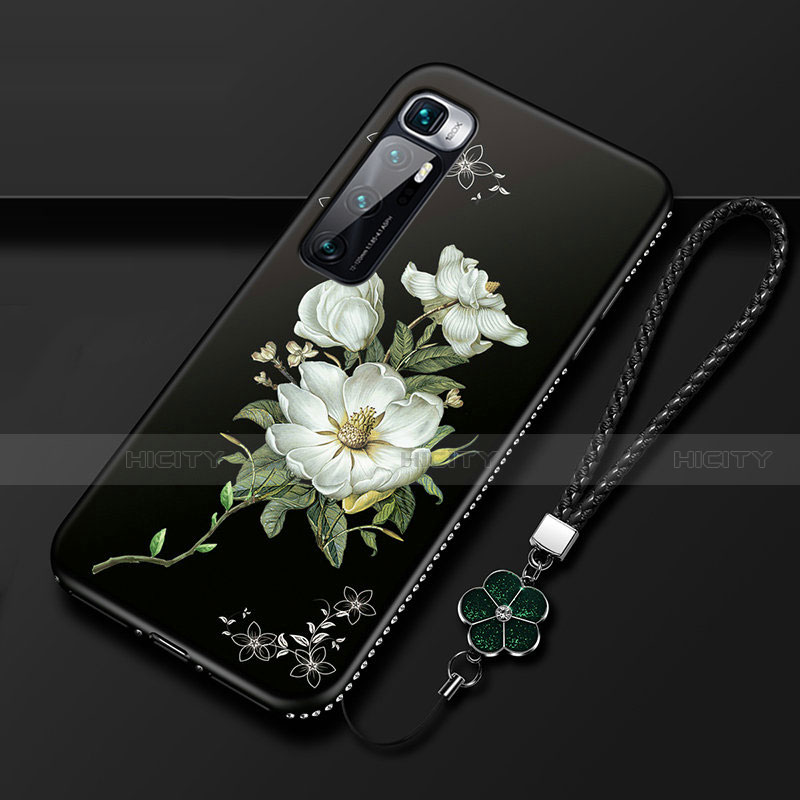 Coque Silicone Fleurs Souple Couleur Unie Etui Housse S03 pour Xiaomi Mi 10 Ultra Blanc Plus