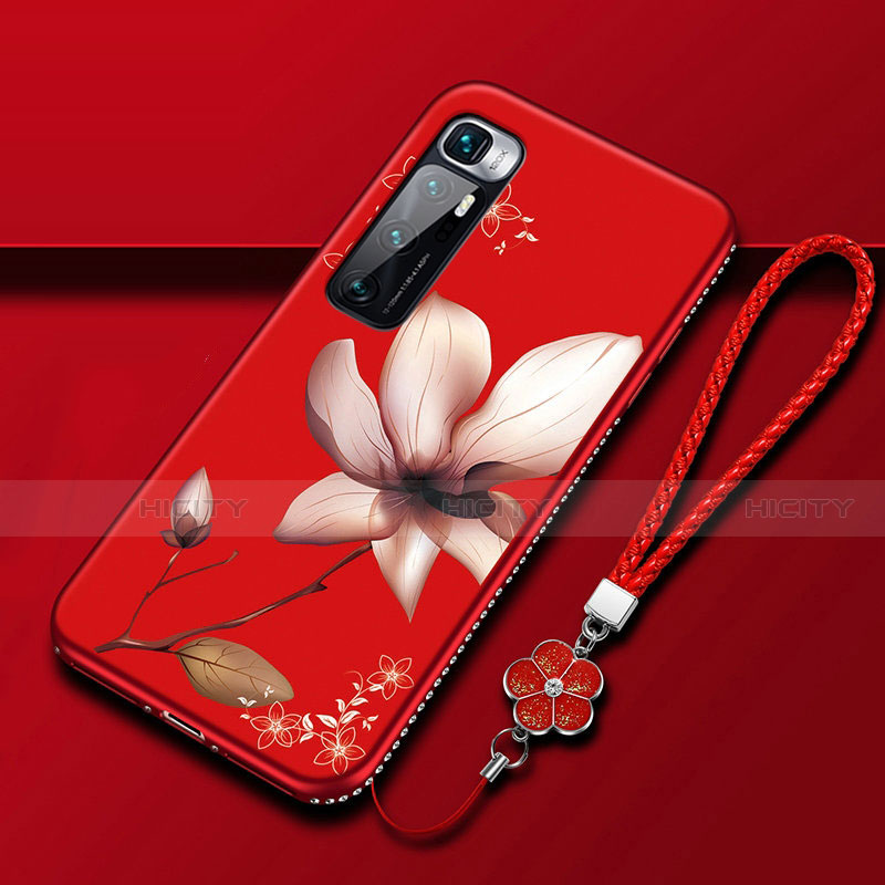 Coque Silicone Fleurs Souple Couleur Unie Etui Housse S03 pour Xiaomi Mi 10 Ultra Rose Plus