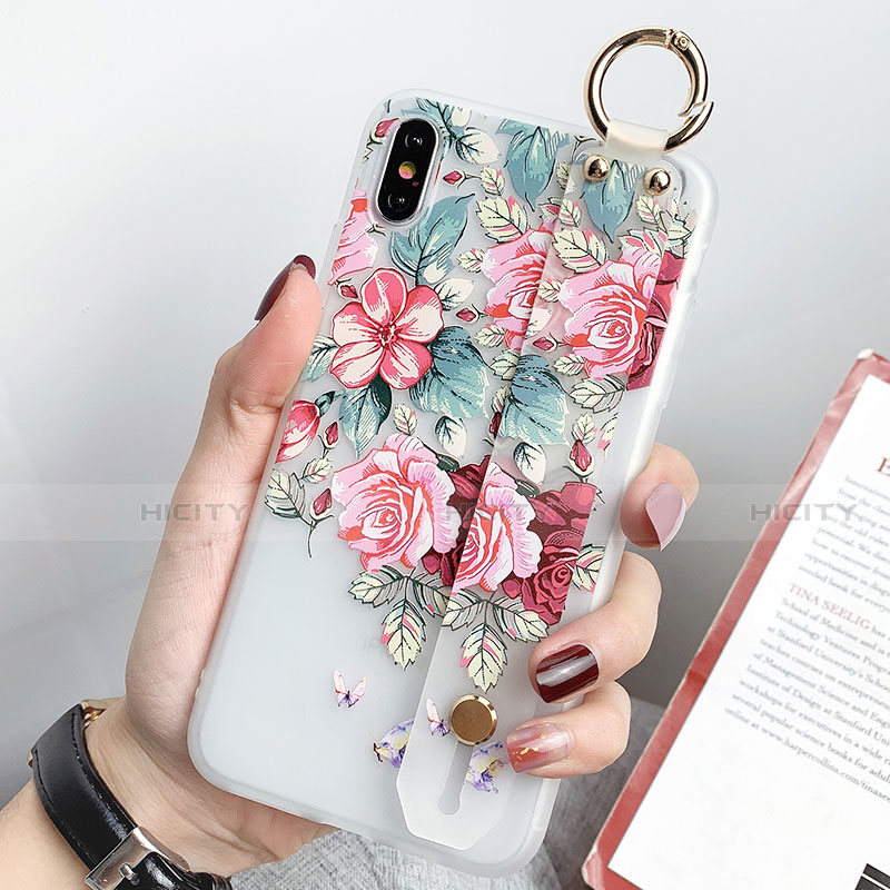 Coque Silicone Fleurs Souple Couleur Unie Etui Housse S04 pour Apple iPhone X Plus