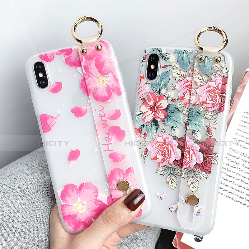 Coque Silicone Fleurs Souple Couleur Unie Etui Housse S04 pour Apple iPhone Xs Max Plus