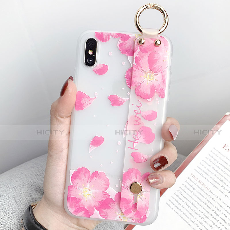 Coque Silicone Fleurs Souple Couleur Unie Etui Housse S04 pour Apple iPhone Xs Max Plus