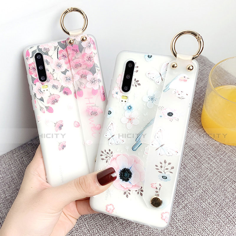 Coque Silicone Fleurs Souple Couleur Unie Etui Housse S04 pour Huawei P30 Plus