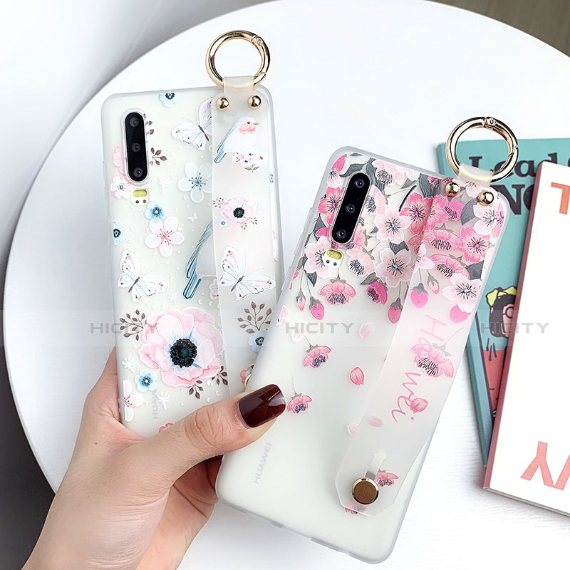 Coque Silicone Fleurs Souple Couleur Unie Etui Housse S04 pour Huawei P30 Plus