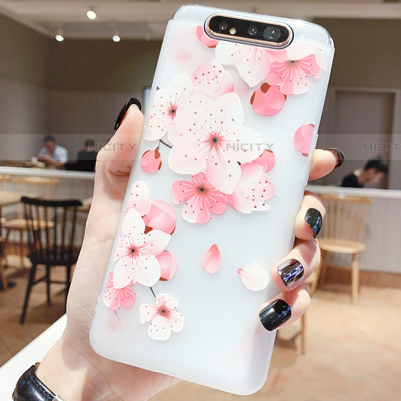 Coque Silicone Fleurs Souple Couleur Unie Etui Housse S04 pour Samsung Galaxy A90 4G Plus