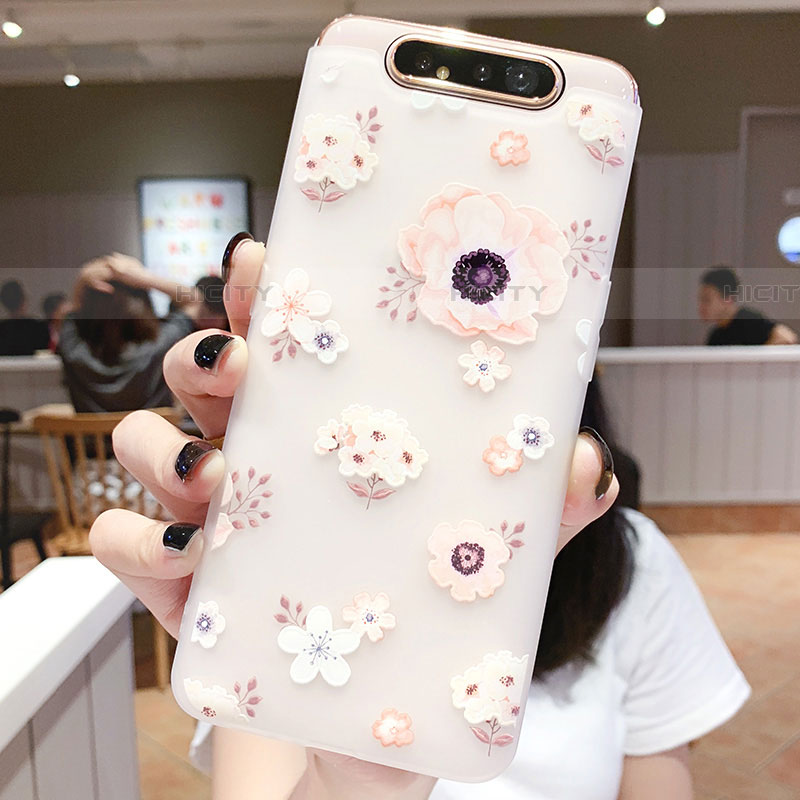 Coque Silicone Fleurs Souple Couleur Unie Etui Housse S04 pour Samsung Galaxy A90 4G Plus