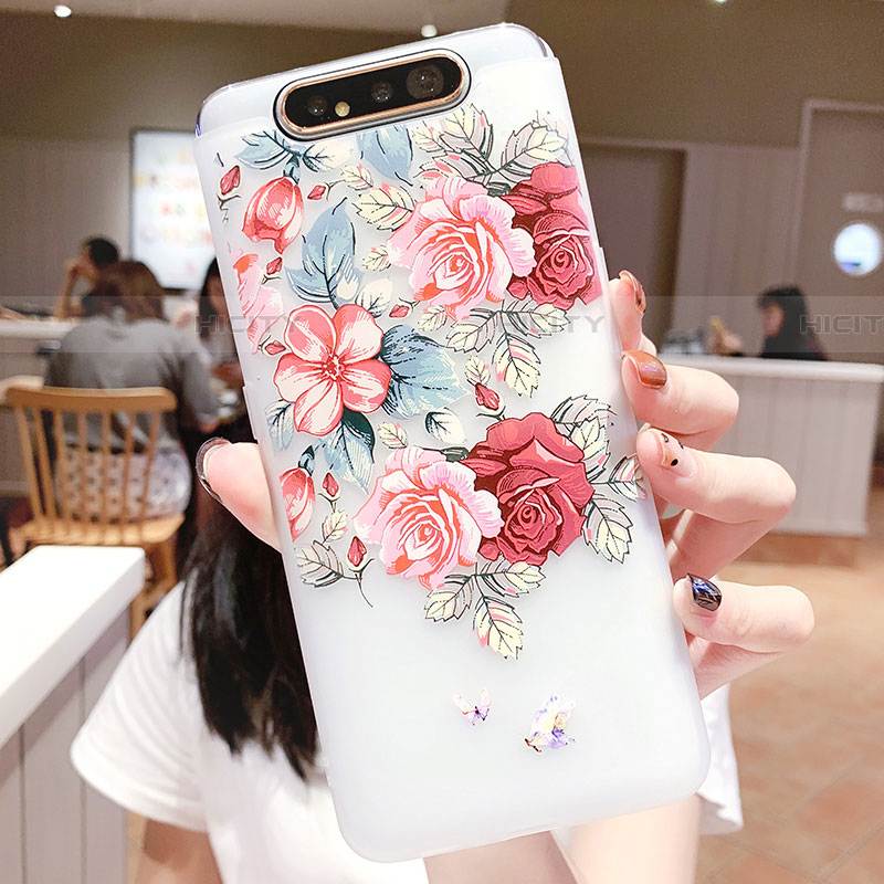 Coque Silicone Fleurs Souple Couleur Unie Etui Housse S05 pour Samsung Galaxy A90 4G Mixte Plus