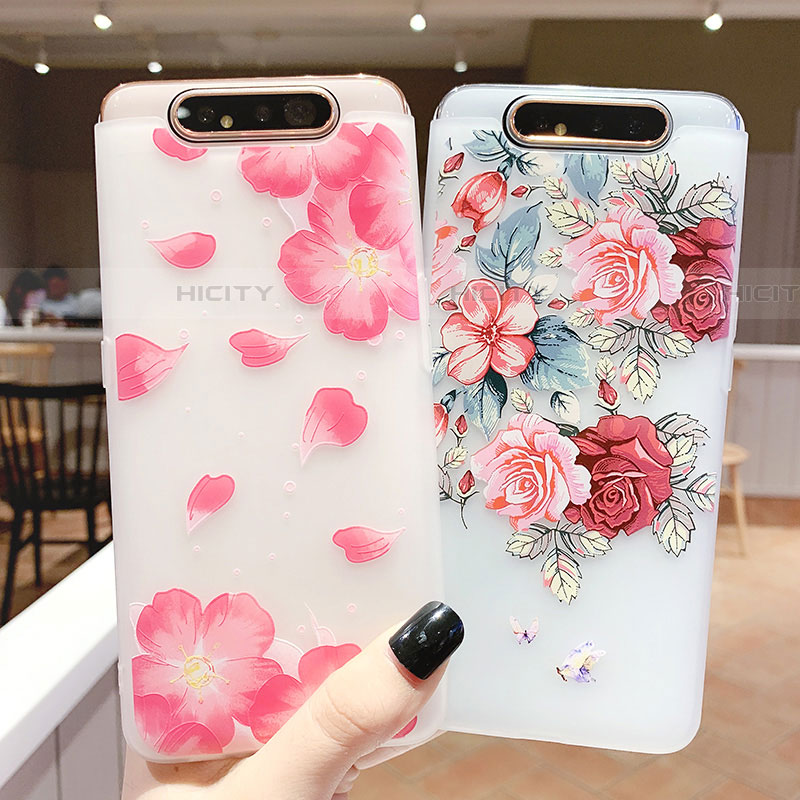 Coque Silicone Fleurs Souple Couleur Unie Etui Housse S05 pour Samsung Galaxy A90 4G Plus