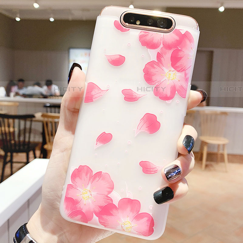 Coque Silicone Fleurs Souple Couleur Unie Etui Housse S05 pour Samsung Galaxy A90 4G Plus