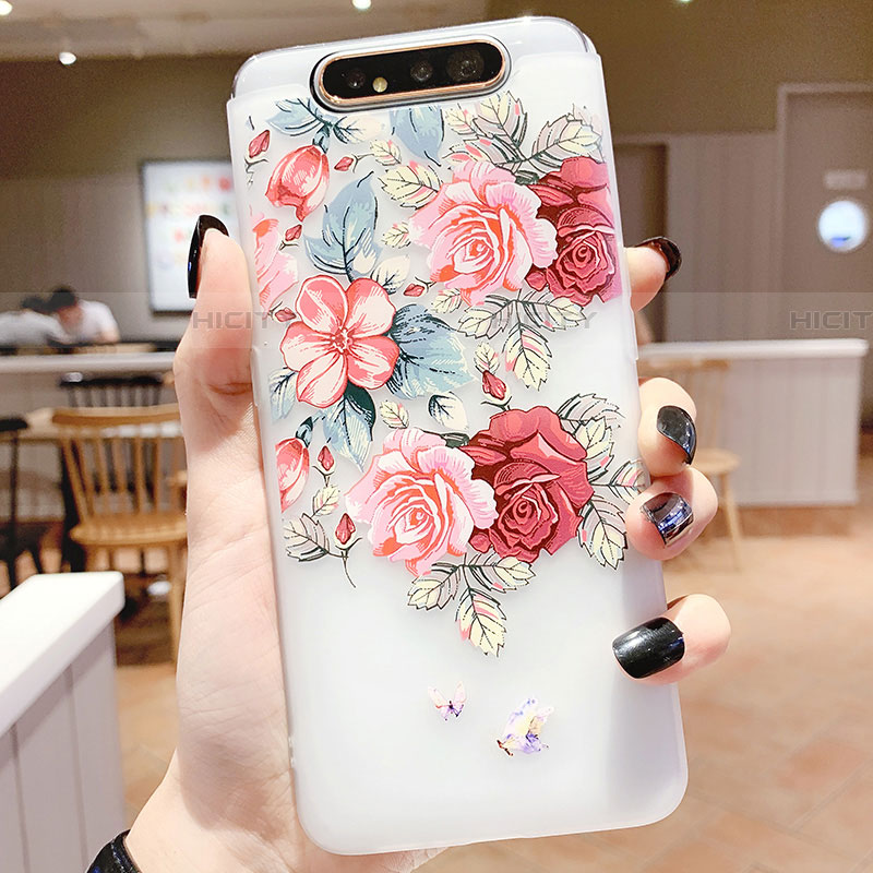 Coque Silicone Fleurs Souple Couleur Unie Etui Housse S05 pour Samsung Galaxy A90 4G Plus