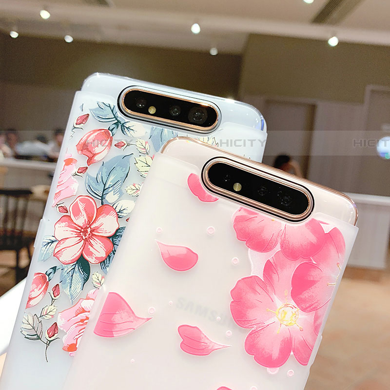 Coque Silicone Fleurs Souple Couleur Unie Etui Housse S05 pour Samsung Galaxy A90 4G Plus