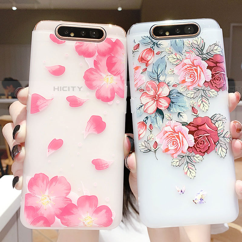 Coque Silicone Fleurs Souple Couleur Unie Etui Housse S05 pour Samsung Galaxy A90 4G Plus