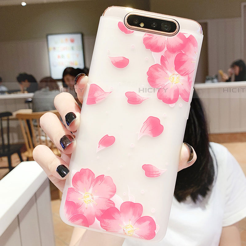 Coque Silicone Fleurs Souple Couleur Unie Etui Housse S05 pour Samsung Galaxy A90 4G Plus