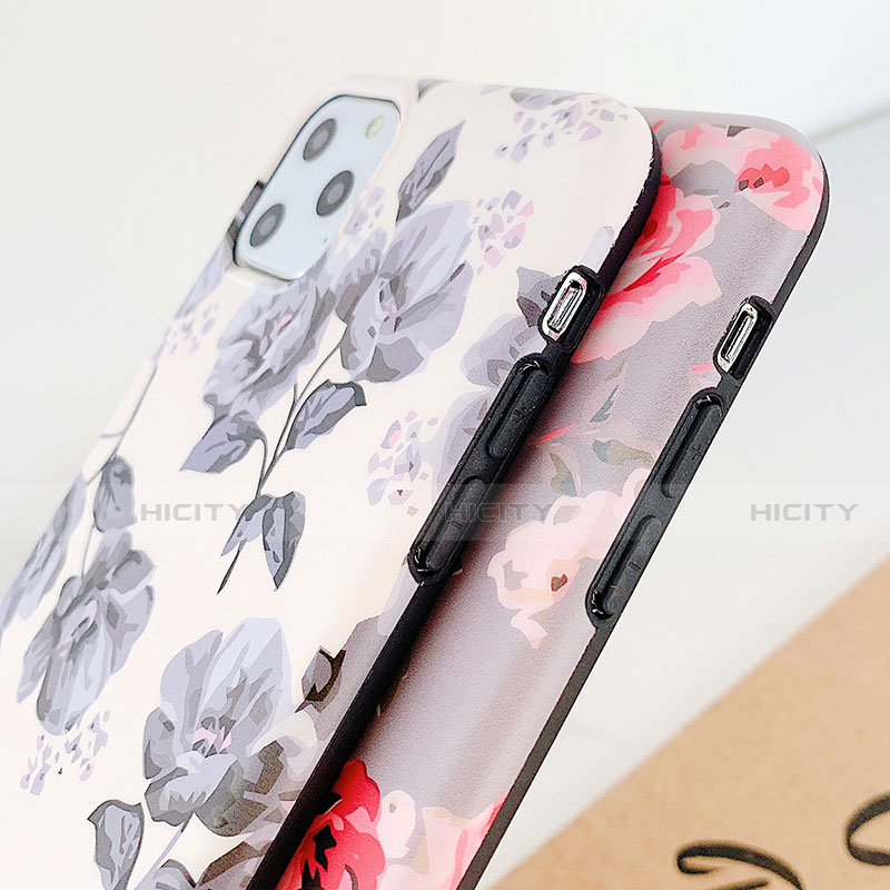 Coque Silicone Fleurs Souple Couleur Unie Etui Housse S07 pour Apple iPhone 11 Pro Max Plus