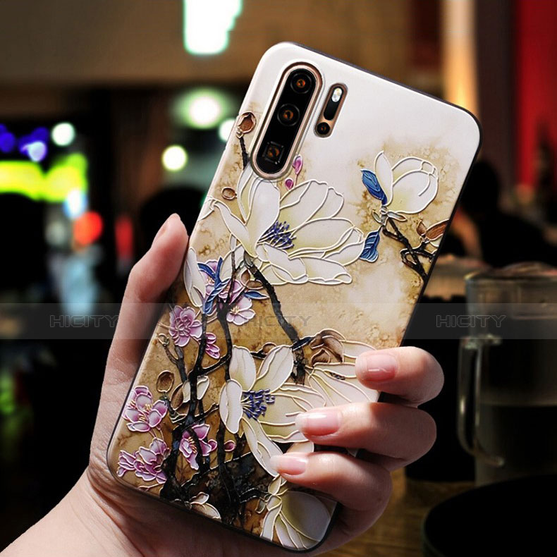 Coque Silicone Fleurs Souple Couleur Unie pour Huawei P30 Pro Mixte Plus