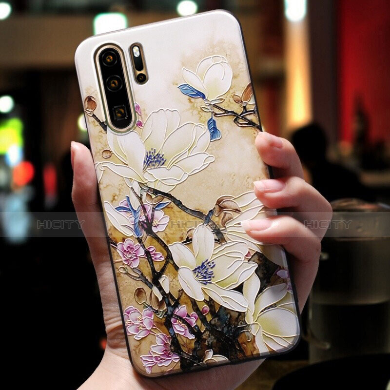 Coque Silicone Fleurs Souple Couleur Unie pour Huawei P30 Pro Mixte Plus