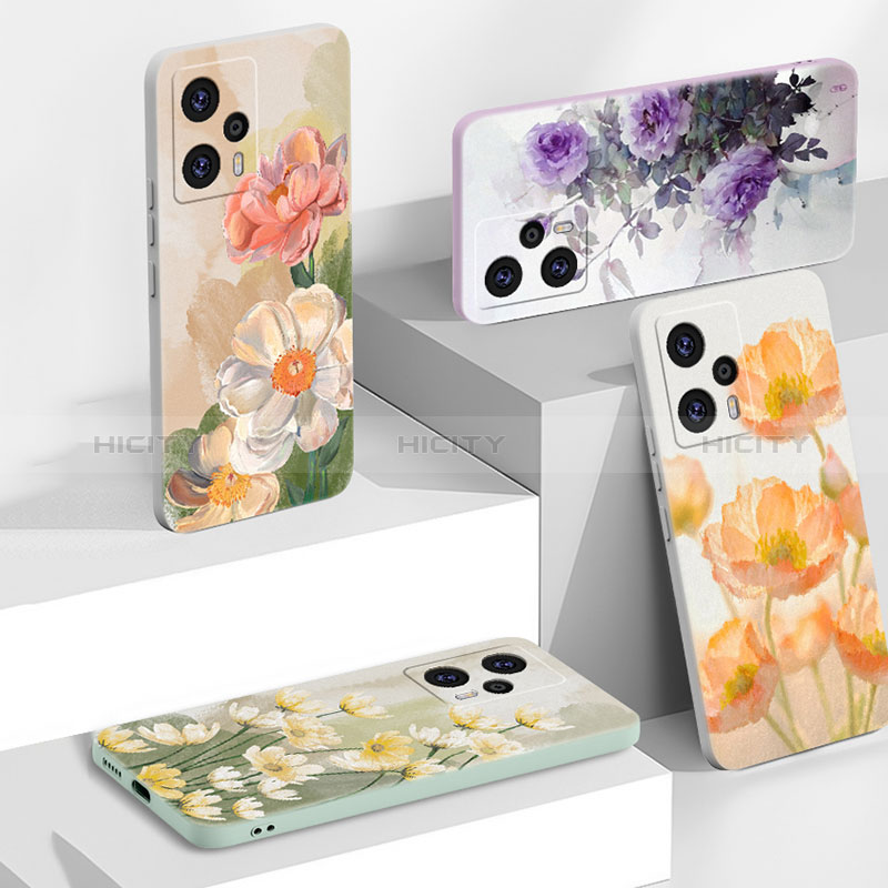 Coque Silicone Fleurs Souple Couleur Unie pour Xiaomi Poco F5 5G Plus