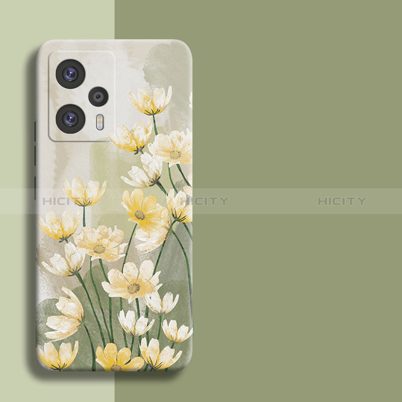 Coque Silicone Fleurs Souple Couleur Unie pour Xiaomi Redmi Note 12 Turbo 5G Plus