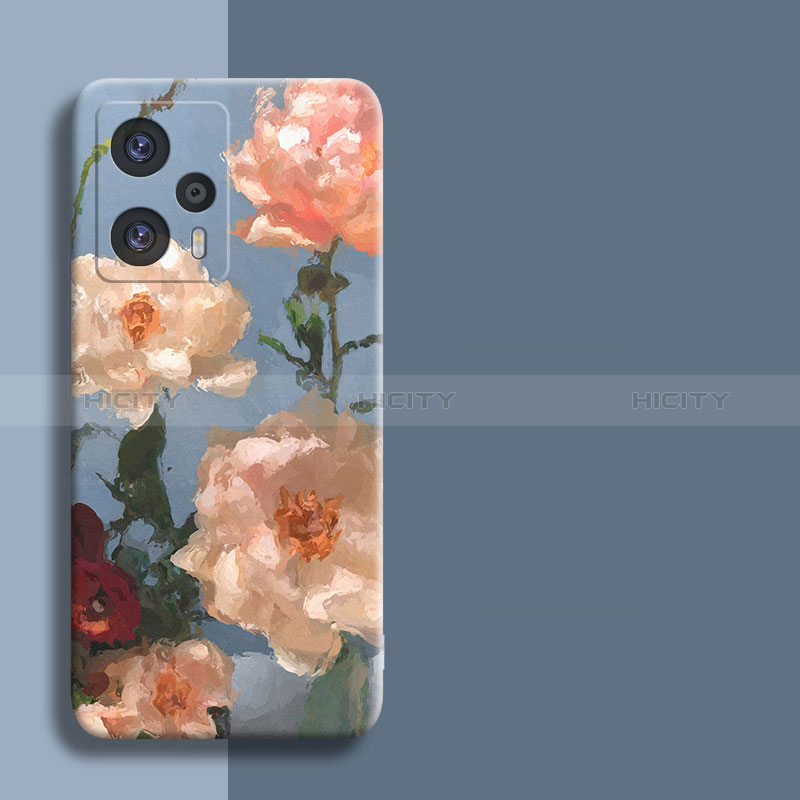 Coque Silicone Fleurs Souple Couleur Unie pour Xiaomi Redmi Note 12 Turbo 5G Plus