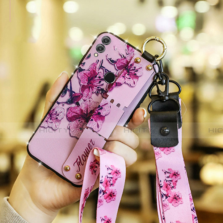 Coque Silicone Fleurs Souple Couleur Unie S01 pour Huawei Honor V10 Lite Rose Plus