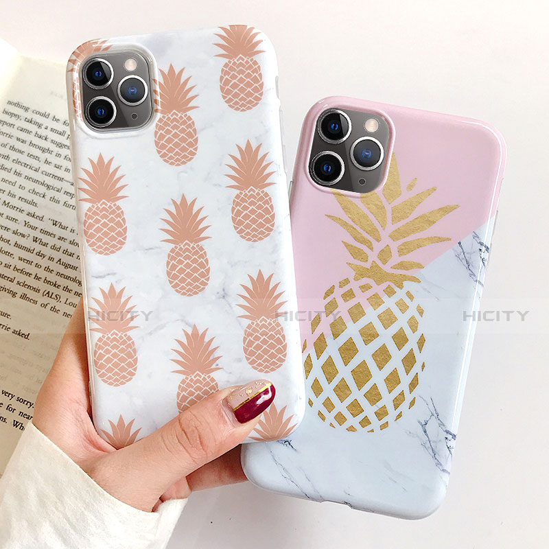 Coque Silicone Fruit Souple Couleur Unie Etui Housse pour Apple iPhone 11 Pro Max Plus