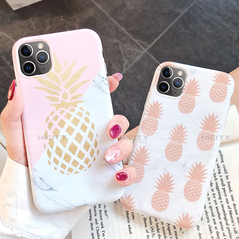 Coque Silicone Fruit Souple Couleur Unie Etui Housse pour Apple iPhone 11 Pro Plus