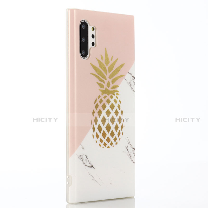 Coque Silicone Fruit Souple Couleur Unie Etui Housse S01 pour Samsung Galaxy Note 10 Plus Rose Plus