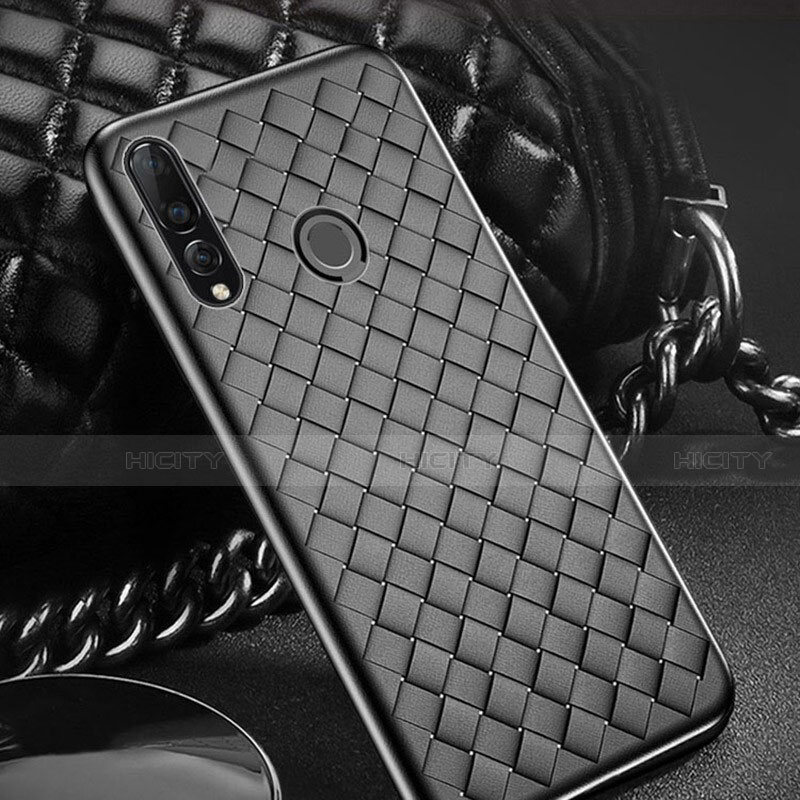 Coque Silicone Gel Motif Cuir Housse Etui A01 pour Huawei P Smart+ Plus (2019) Noir Plus