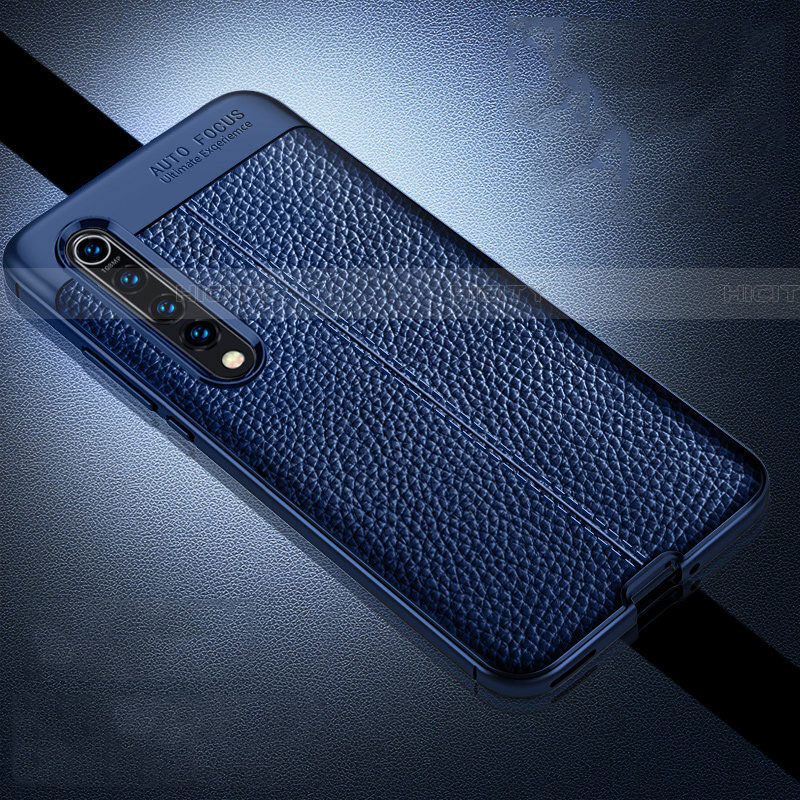 Coque Silicone Gel Motif Cuir Housse Etui A01 pour Xiaomi Mi 10 Bleu Plus