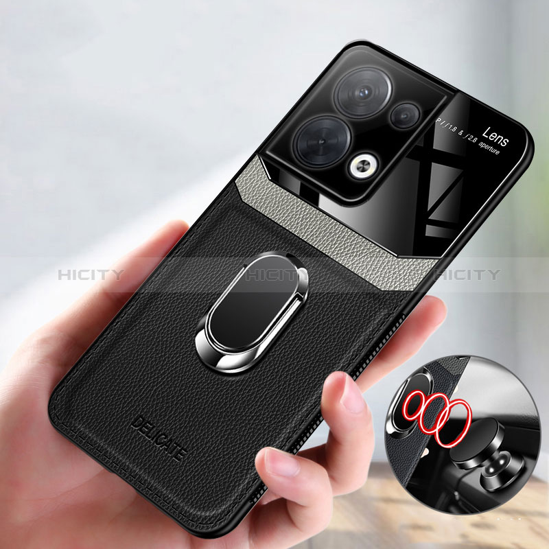 Coque Silicone Gel Motif Cuir Housse Etui avec Magnetique FL1 pour Oppo Reno9 Pro+ Plus 5G Plus