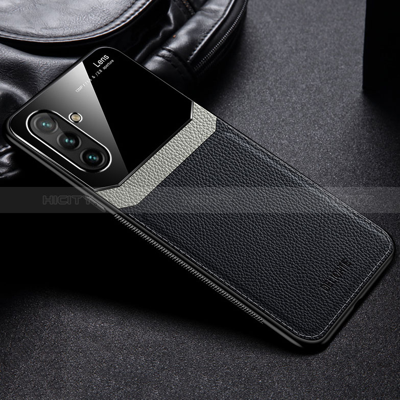 Coque Silicone Gel Motif Cuir Housse Etui avec Magnetique FL1 pour Samsung Galaxy A04s Noir Plus