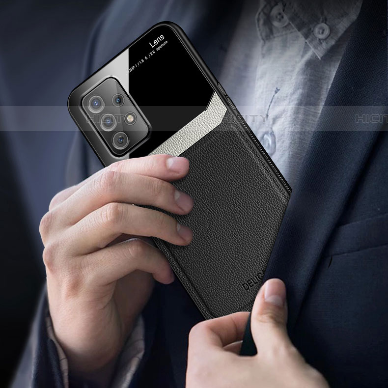 Coque Silicone Gel Motif Cuir Housse Etui avec Magnetique FL1 pour Samsung Galaxy A72 4G Plus