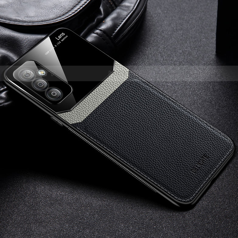 Coque Silicone Gel Motif Cuir Housse Etui avec Magnetique FL1 pour Samsung Galaxy M23 5G Noir Plus