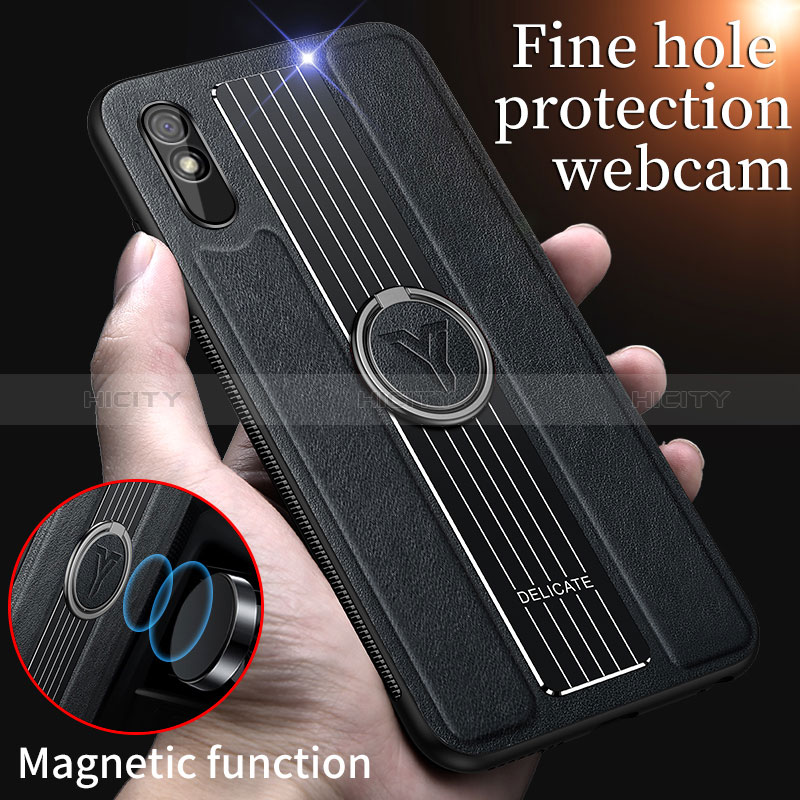 Coque Silicone Gel Motif Cuir Housse Etui avec Magnetique FL1 pour Xiaomi Redmi 9i Plus