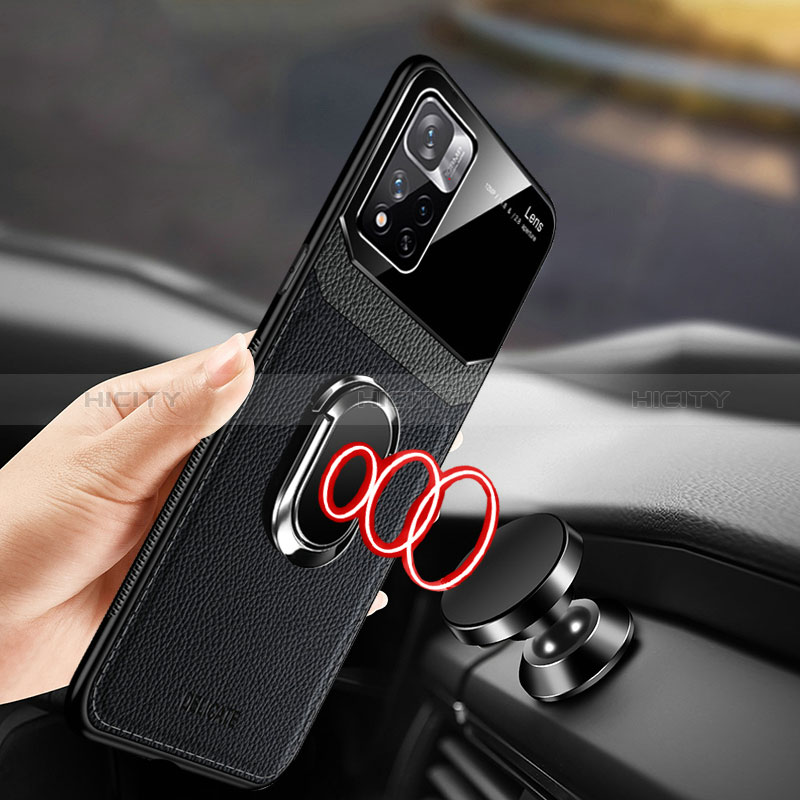 Coque Silicone Gel Motif Cuir Housse Etui avec Magnetique FL2 pour Xiaomi Poco M4 Pro 5G Plus